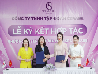 Tân giám đốc Nguyễn Thị Hường ký kết hợp tác điều hành Cerabe Spa cơ sở 96